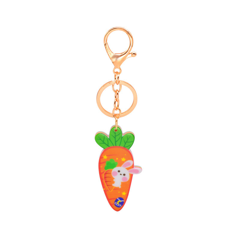 Wholesale Jewelry Cartoon Acrylic Custom Pendant Printing Carrot Keychain
