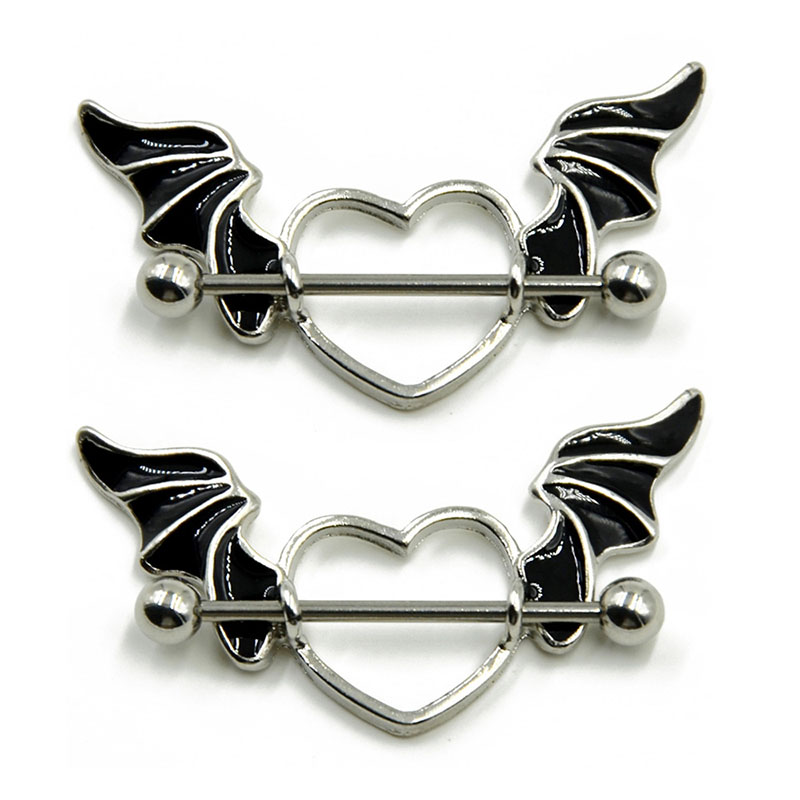Heart-shaped Wings Nipple Ring Breast Jewelry Punk Body Piercing Jewelry Supplier