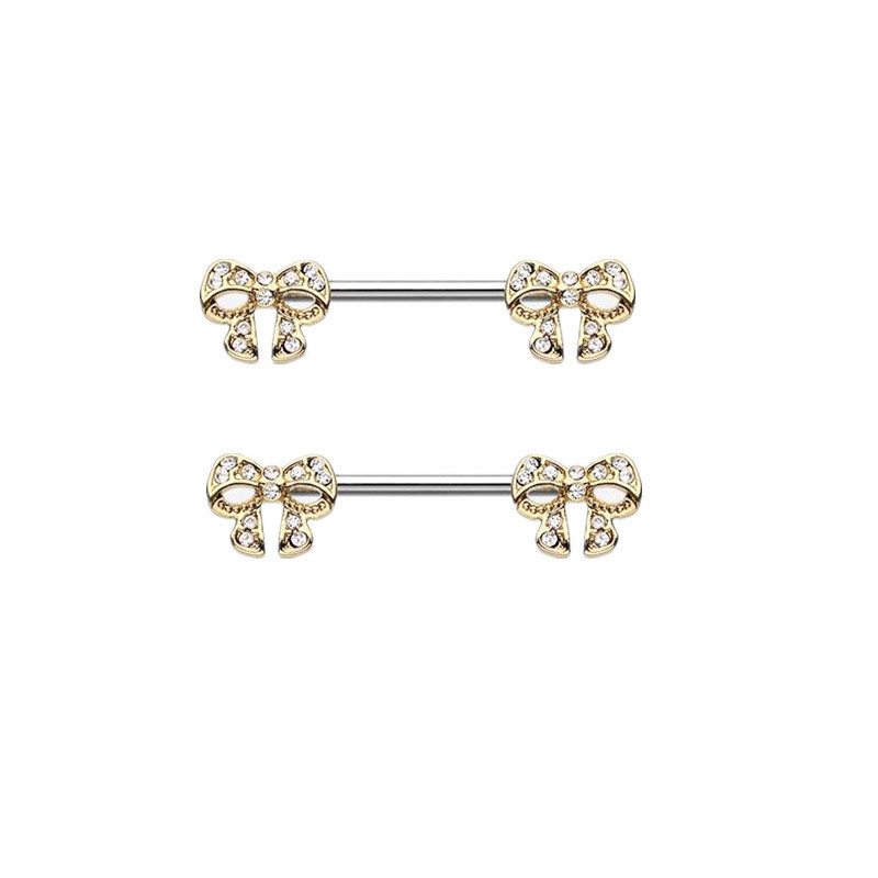 Explosive Gold Bow Nipple Ring Breast Jewelry Body Piercing Jewelry Supplier