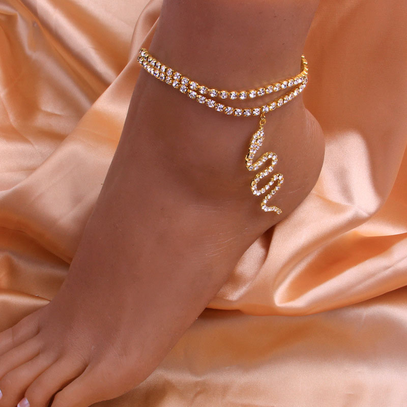 Foot Jewelry Fashion Charm Senior Rhinestone Animal Snake Anklet Manufacturer
