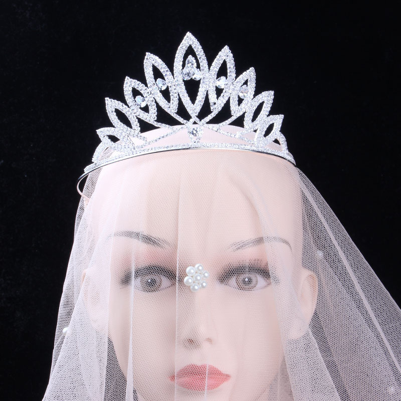 Bridal Hair Accessories High-grade Rhinestone Zirconia In The Crown With Hair Comb Headpiece Distributor