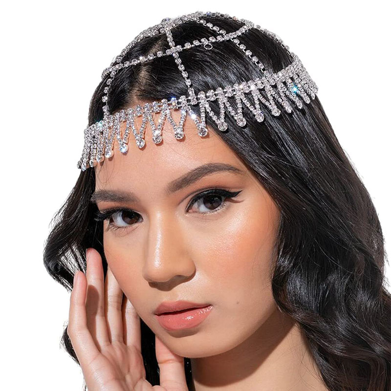 Sexy Multi-layer Fringe Hair Stage Performance Full Of Diamonds Hair Accessories Manufacturer