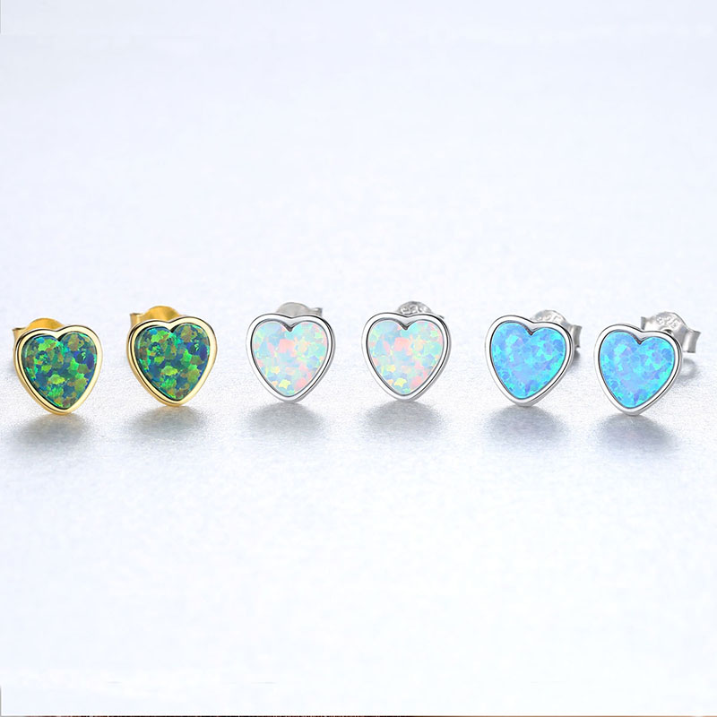 Wholesale S925 Silver Aubergine Earrings Heart-shaped Simple Korean Version Of Ear Jewelry