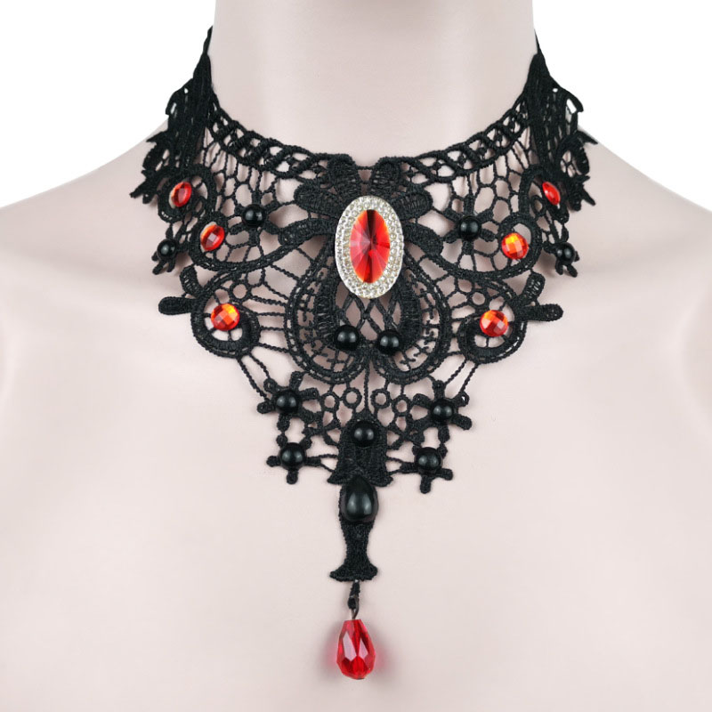 Black Collarbone Chain Vintage Lace Necklace Halloween Manufacturer