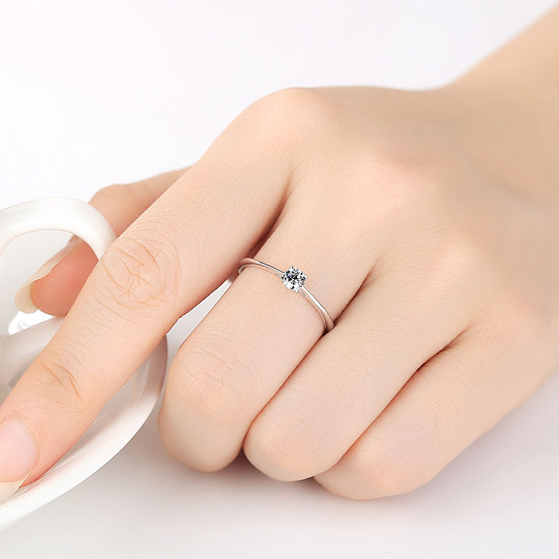 Wholesale Korean Version Of The Ring 925 Silver 4mm Eight Hearts And Eight Arrows Zirconia Fashion Engagement Jewelry