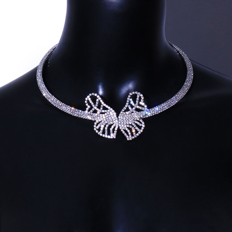 Korean Version Full Of Diamonds Butterfly Collar Korean Version Of The Trend Of Rhinestone Collarbone Chain Manufacturer