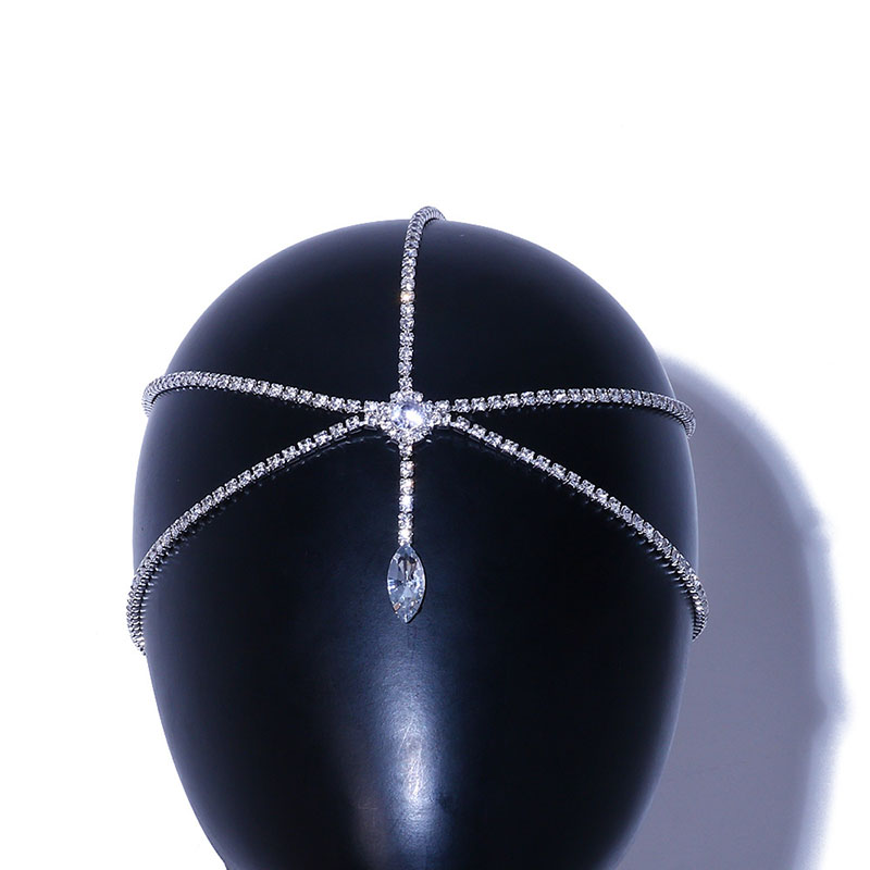 Fashion Water Drop Rhinestone Headband Hair Chain Wedding Versatile Forehead Chain Manufacturer