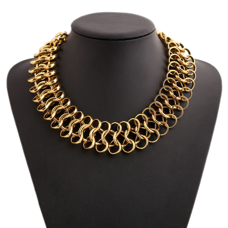 Wholesale Jewelry Vintage Big Brand Fashion Collarbone Chain Metal Necklace