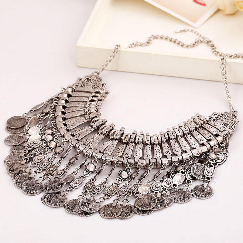 Wholesale Jewelry Vintage Tassel Coin Necklace Sweater Chain Clavicle Chain