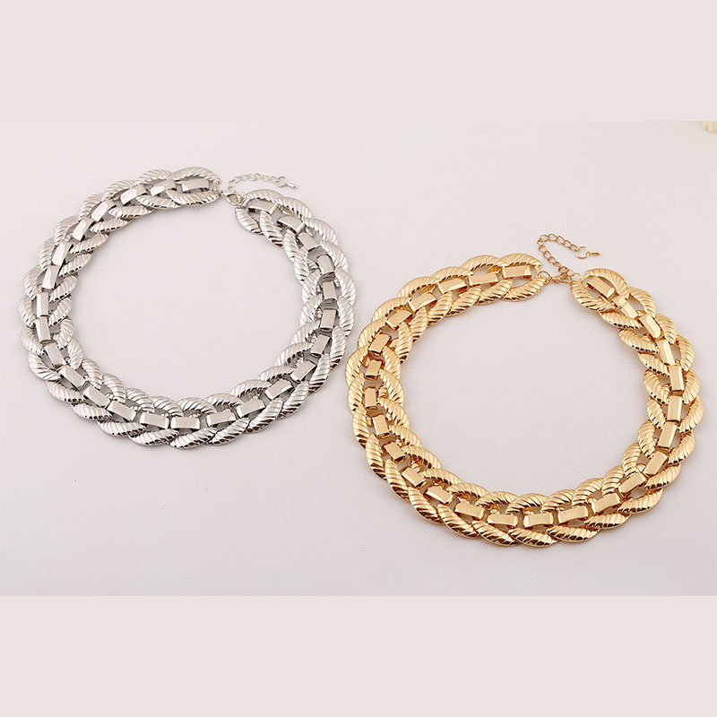 Wholesale Jewelry Metal Fashion Exaggerated Short Necklace Clavicle Chain