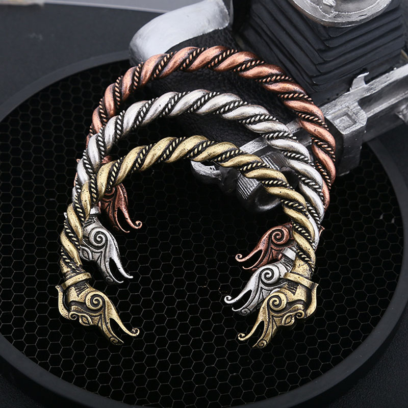 Wholesale Retro Double-headed Dragon Bracelet Fashion Tide Temperament Bracelet