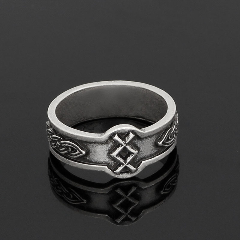 Wholesale Scandinavian Viking Rune Ring Necklace Lunavin Engraved Ring