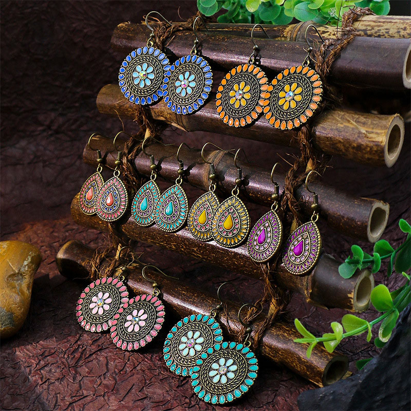 Exaggerated Creative Oil Dripping Geometric Bohemian Earrings Supplier