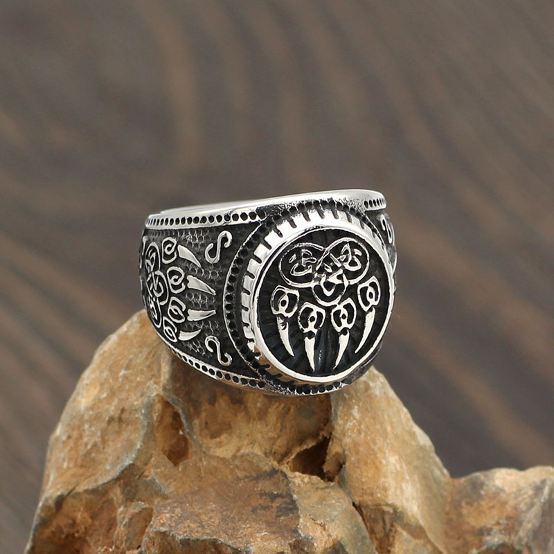 Wholesale Vintage Viking Bear Claw Rune Buster Ring