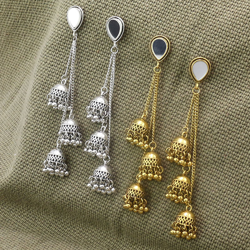 Vintage Ethnic Style Long Tassel Bell Earrings Bohemian Supplier