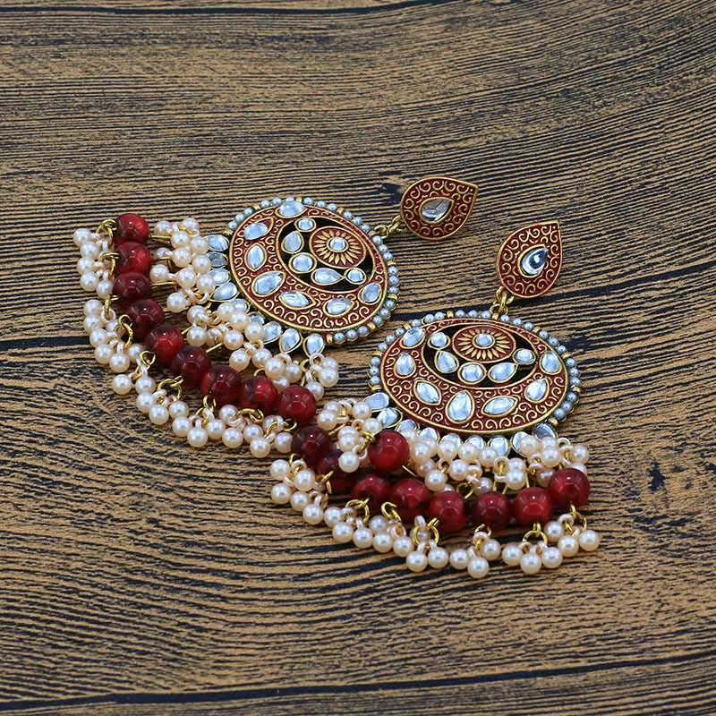 Ethnic Bohemian Indian Rice Bead Bell Earrings Earrings Earrings Manufacturer