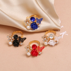 Vintage Fashion Butterfly Floral Ethnic Bohemian Pearl And Diamond Ring Manufacturer