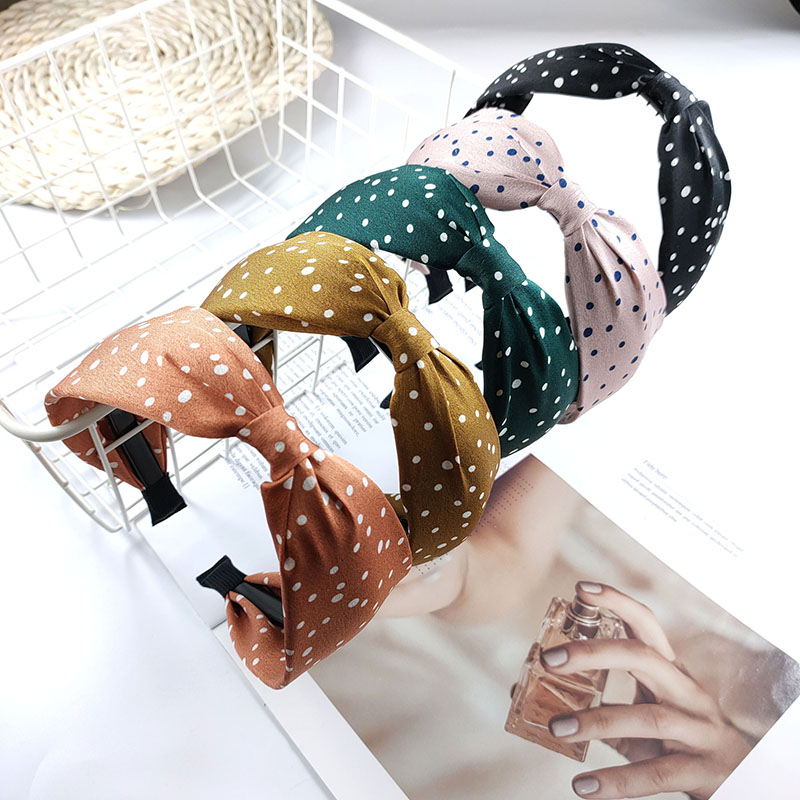 Wholesale Jewelry Korean Version Of The Fabric Polka Dots With Teeth Non-slip Hair Pressure Headband