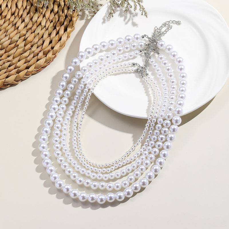 Wholesale Simple Pearl Necklace Set Of 5 Pieces