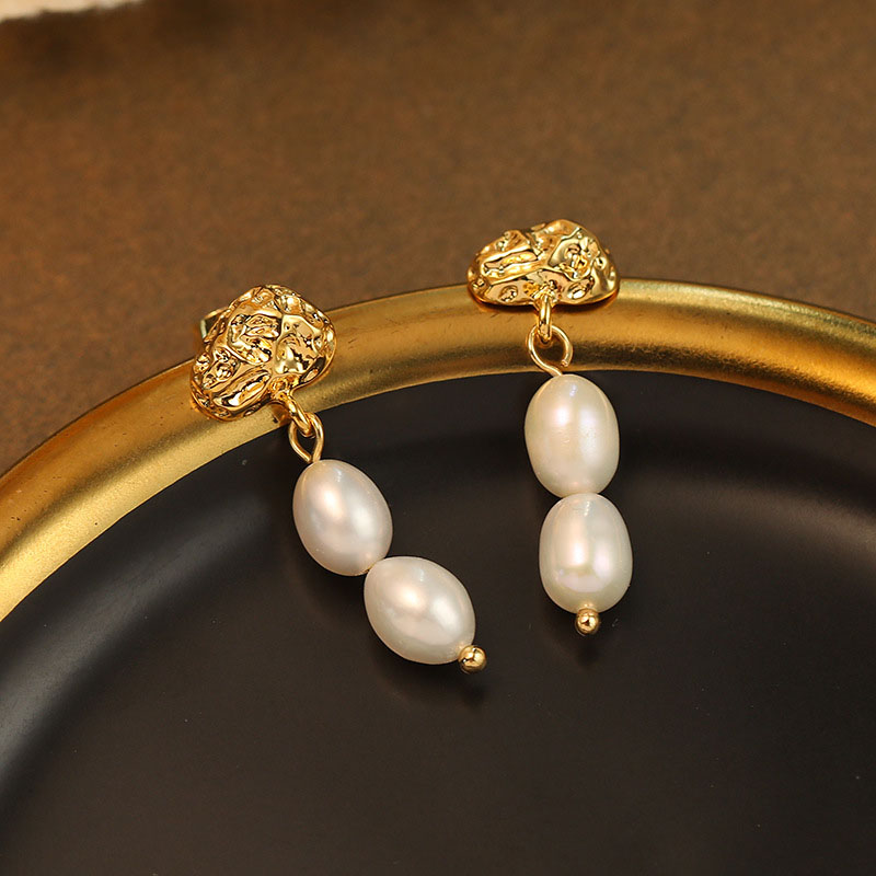 Natural Pearl Earrings French 18k Studs	 Manufacturer