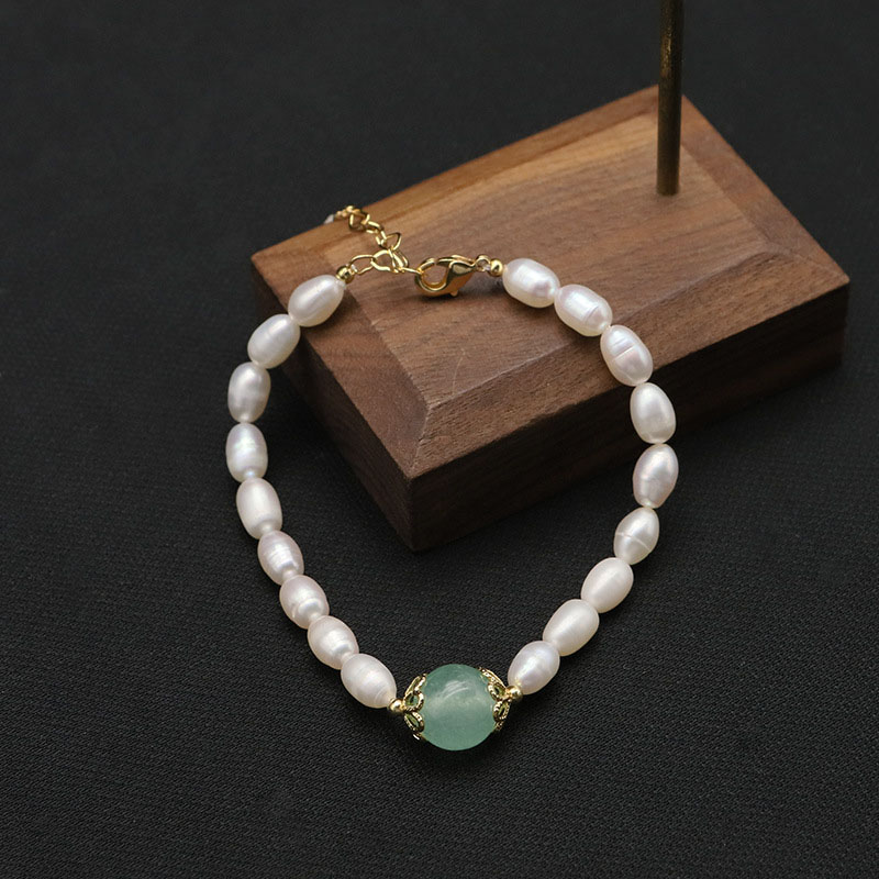 Wholesale Natural Pearl Crystal Transfer Beads Simple Bracelet