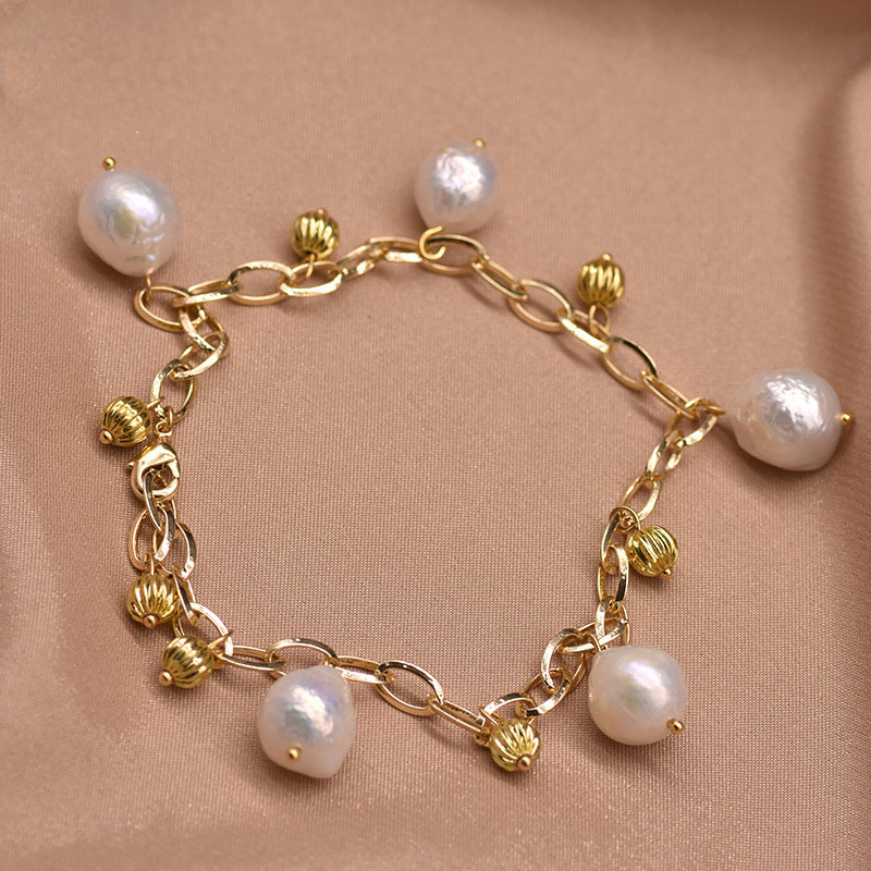 Wholesale Natural Freshwater Pearl Fashion Hand-woven Baroque Exaggerated Bracelet