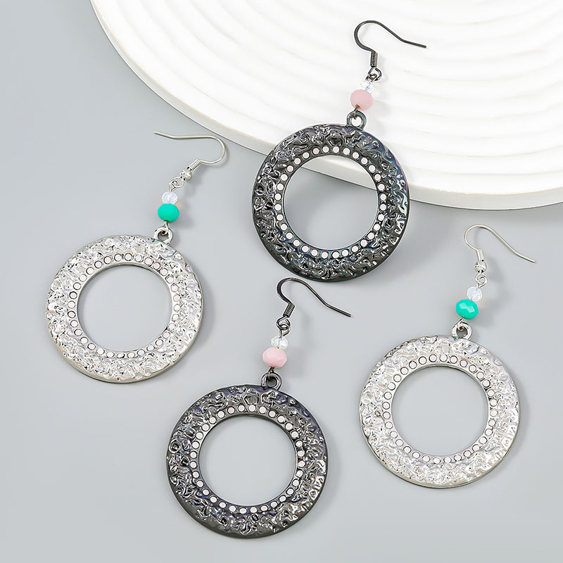Wholesale Fashion Simple Round Alloy With Diamond Geometric Earrings