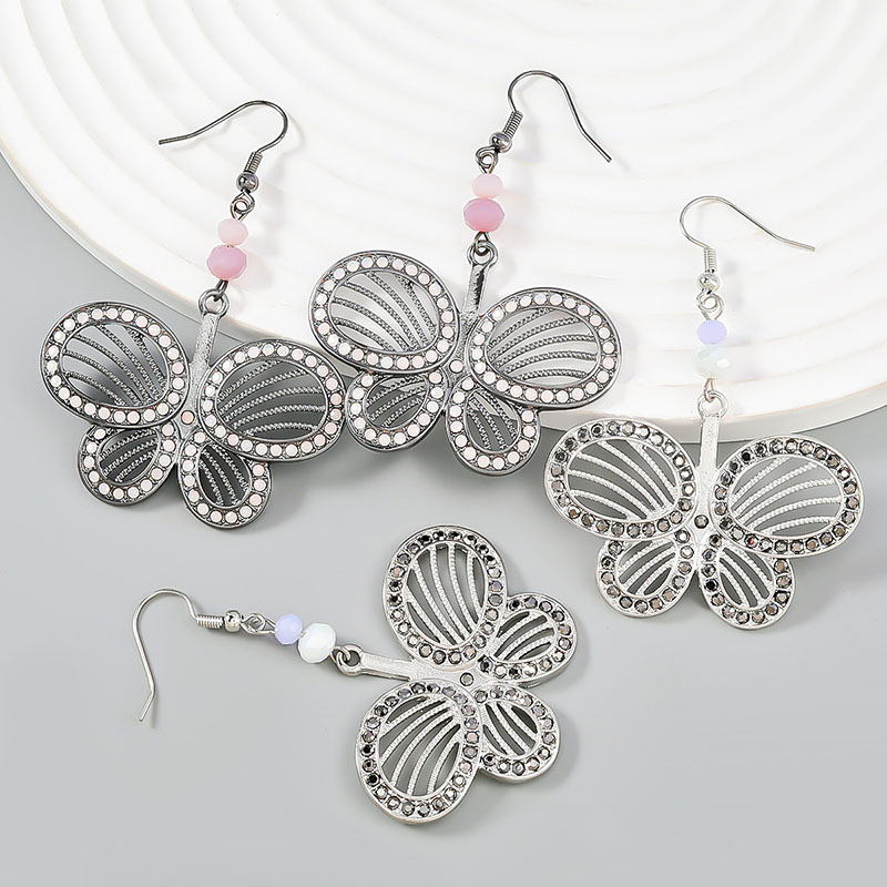 Wholesale Korean Fashion Simple Alloy With Diamonds Acrylic Butterfly Vintage Earrings