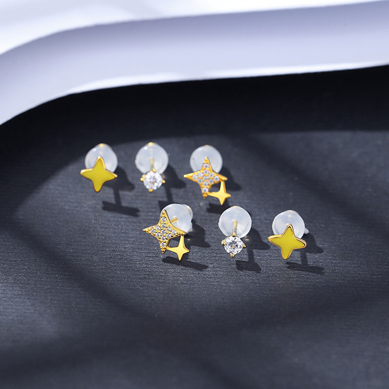 Wholesale Simple 925 Three Pieces Set Of Japanese And Korean Fashion Earrings