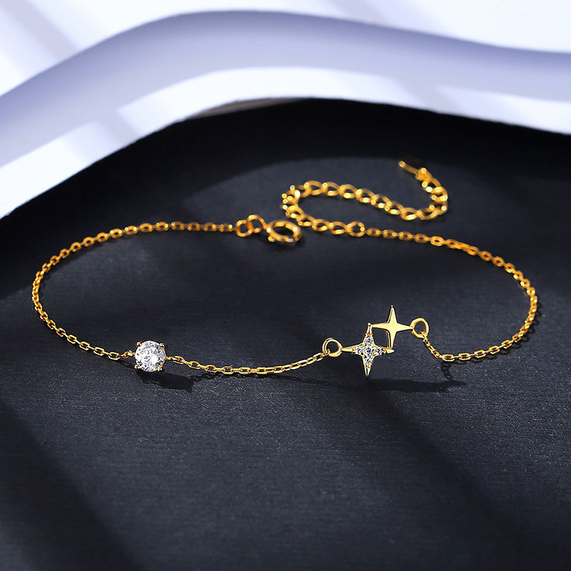 Wholesale 925 Silver Cross Chain Zirconium Simple Fashion Bracelet