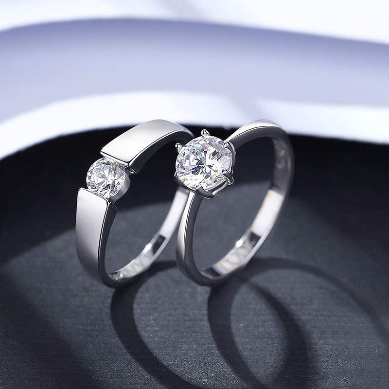 Wholesale S925 Sterling Silver With Zirconia Korean Version Of The Bridal Couple Ring