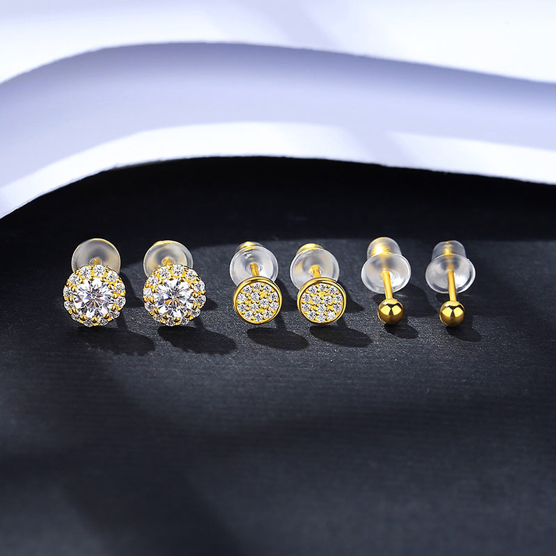 Wholesale Simple 925 Silver Micro-set Zirconia Exquisite Earrings Set Of Six