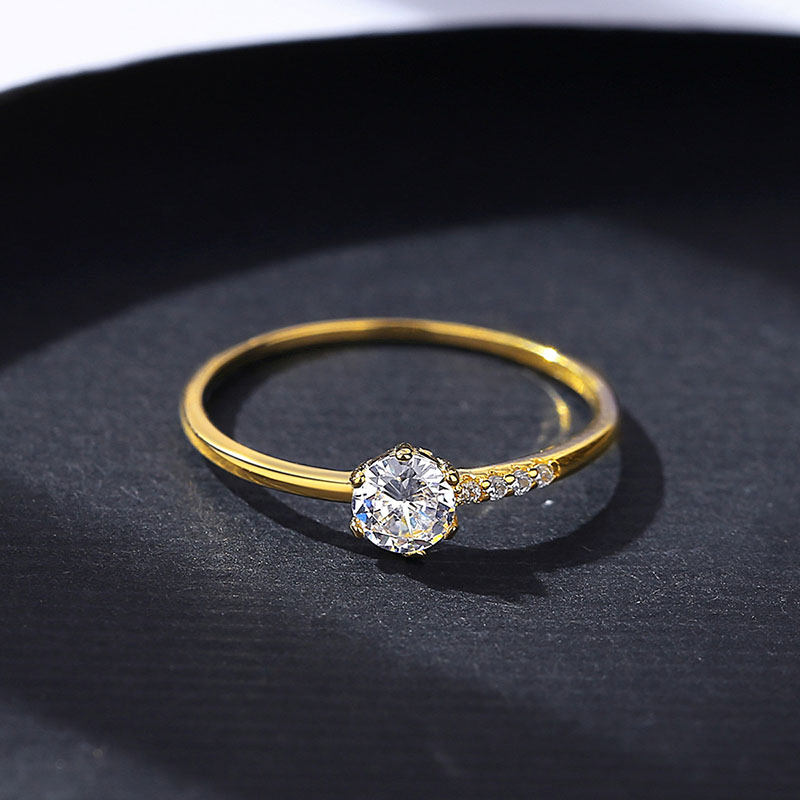 Wholesale Korean Version Of S925 Silver Micro-set Zirconia Glossy Fashion Simple Finger Ring