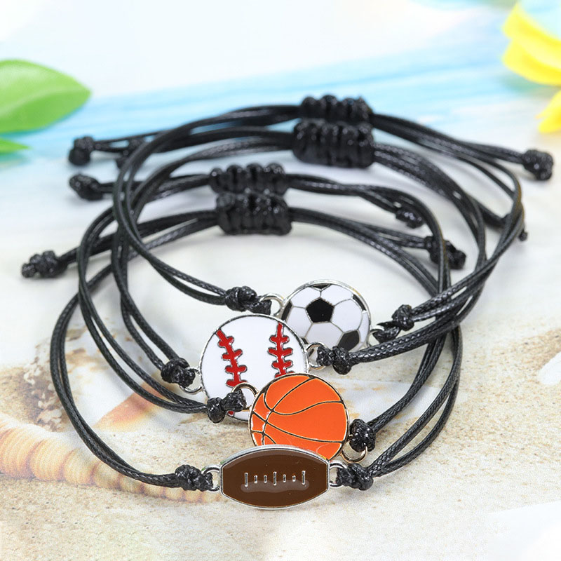 Wholesale Wax Yarn Braided Baseball Soccer Bracelet Basketball Bracelet