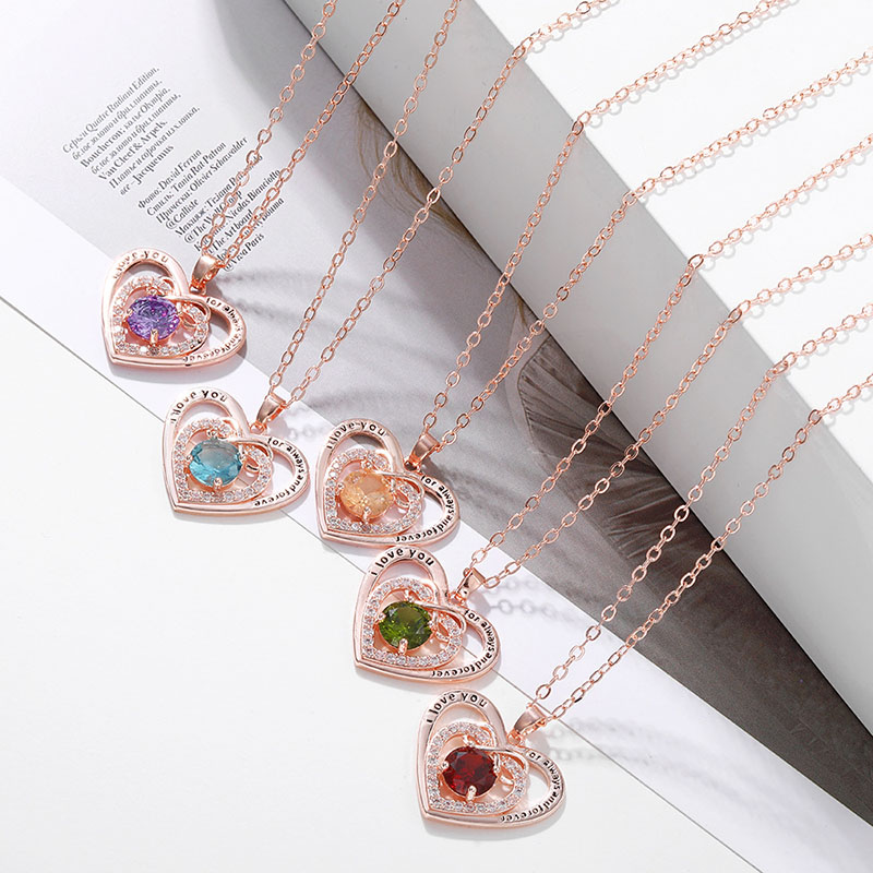 Wholesale Mother's Day Infinite Love Birthstone Necklace Simple