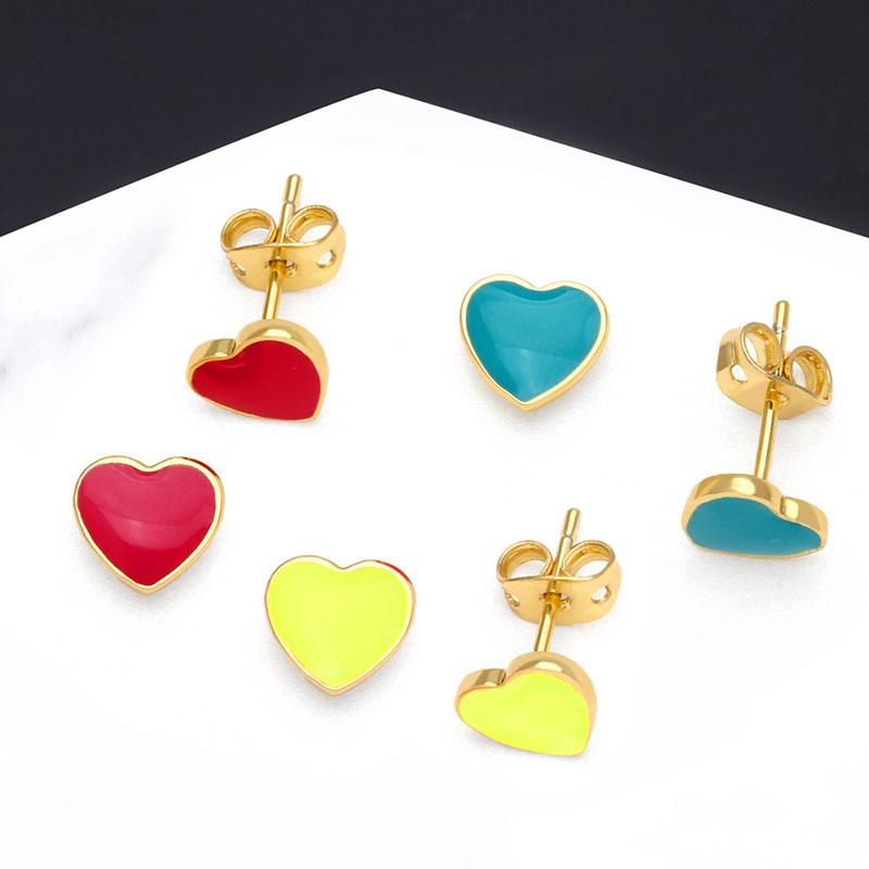 Wholesale Simple Earrings With Oil Drops And Love Hearts