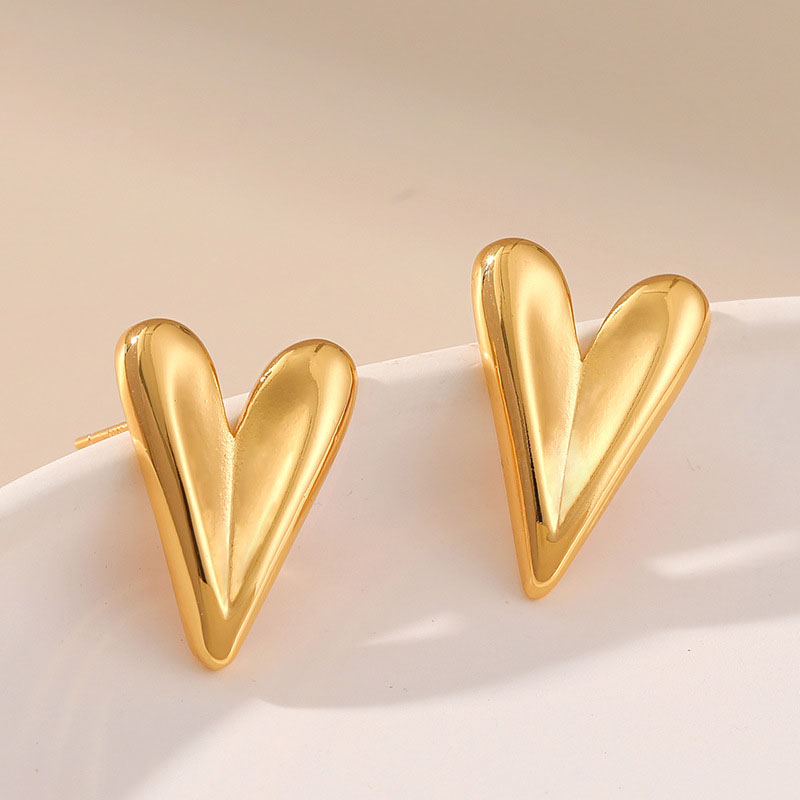 Wholesale Stereoscopic Love Geometric Minimalist Earrings