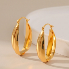 Wholesale Electroplated Gold Plated Multilayer Large Circle 18k Gold Plated Earrings