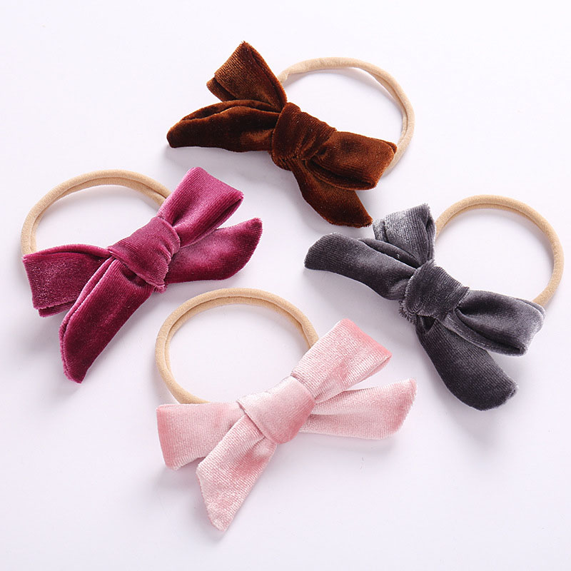 Wholesale Korean Velvet Multi-color Baby Cute Butterfly Non-marking Headband
