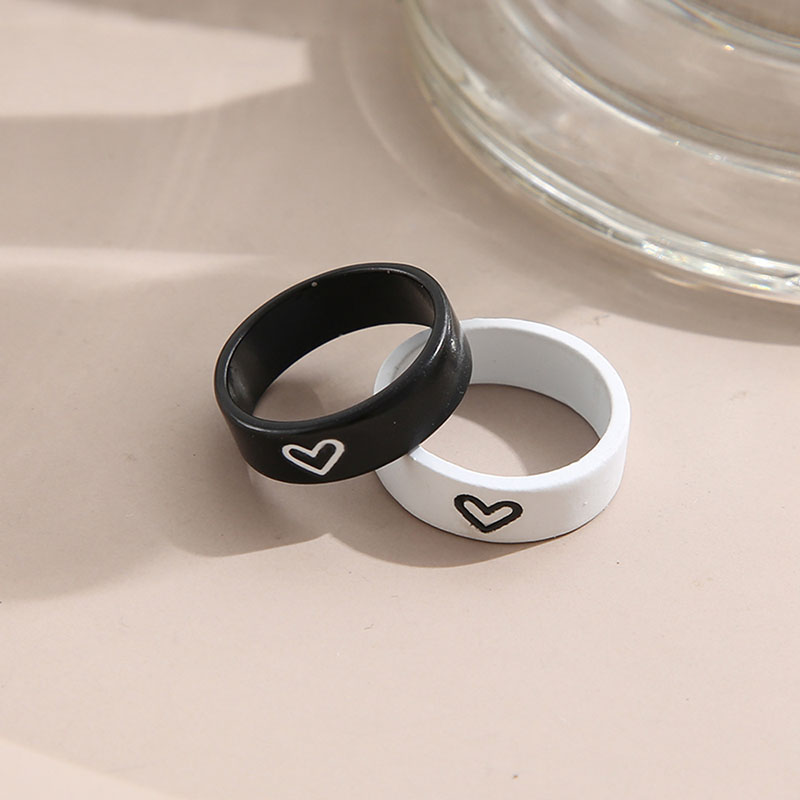 Simple Love Heart Couple Rings Valentine's Day Gift Vendors