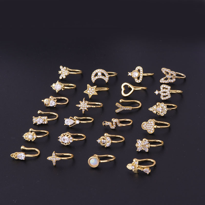 Micro-encrusted Zirconia Pierced Nose Clip Without Hole Manufacturers