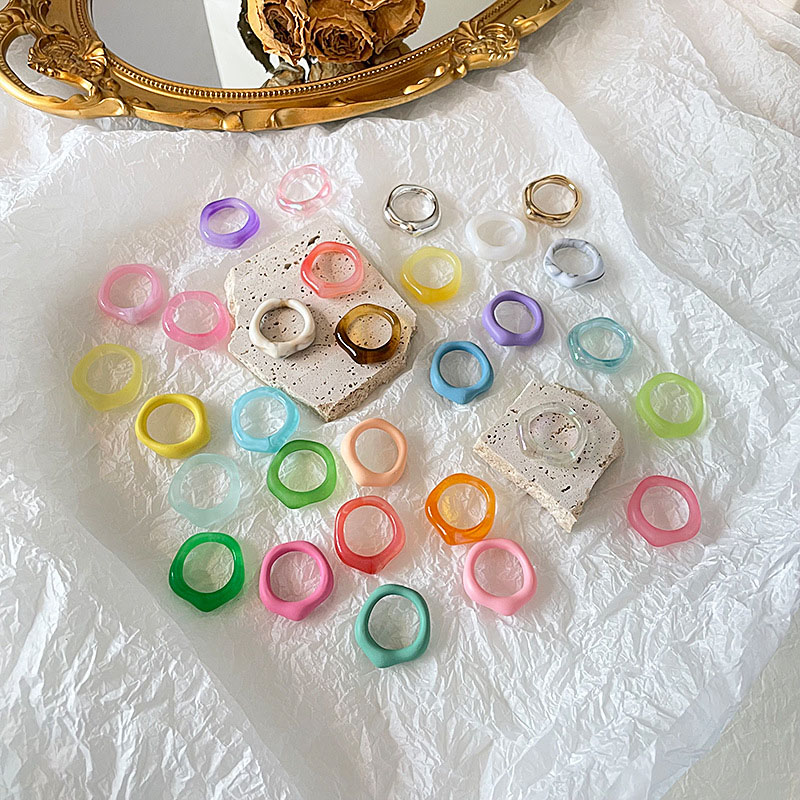 Simple Resin Candy Color Lovely Finger Ring Supplier