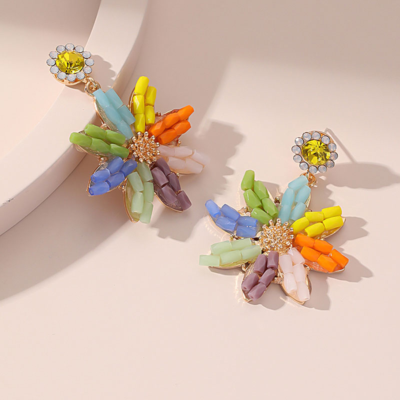 Handmade Creative Colorful Flower Earrings Supplier