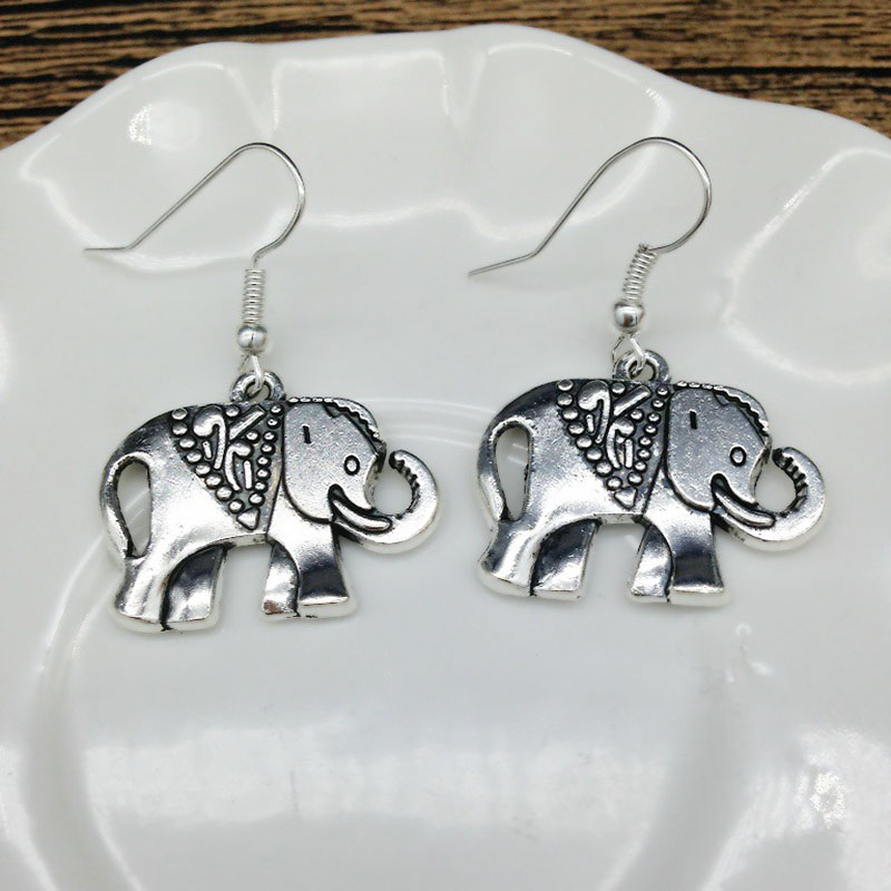 Vintage Tibetan Silver Elephant Earrings Vendors