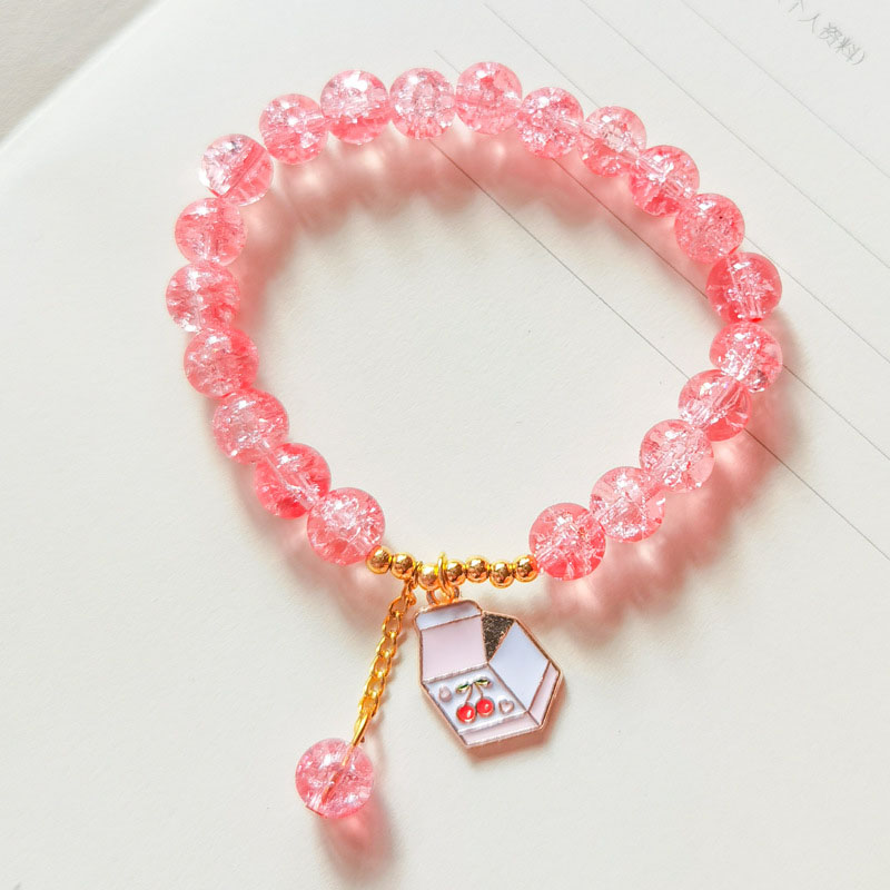 Wholesale Cartoon Pop Crystal Strawberry Crystal Bead Bracelet