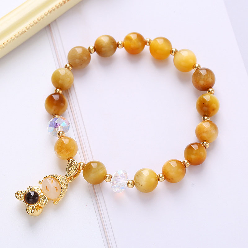 Wholesale Korean Version Of The Golden Tiger Eye Crystal Fashion Buddha Bead Bracelet