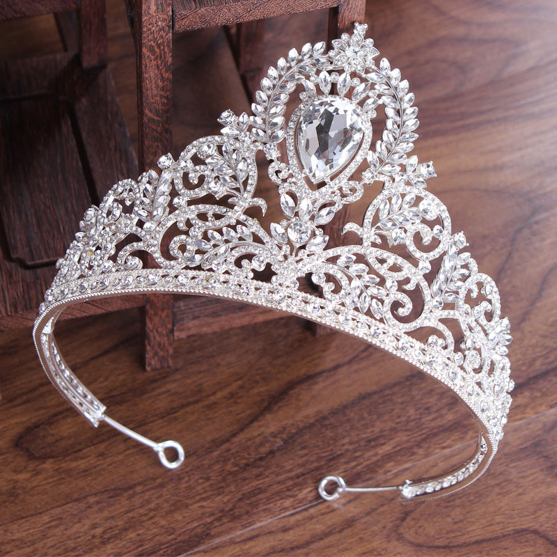 Wholesale Luxury Vintage Palace Baroque Bride Alloy Diamond Wedding Crown Tiara
