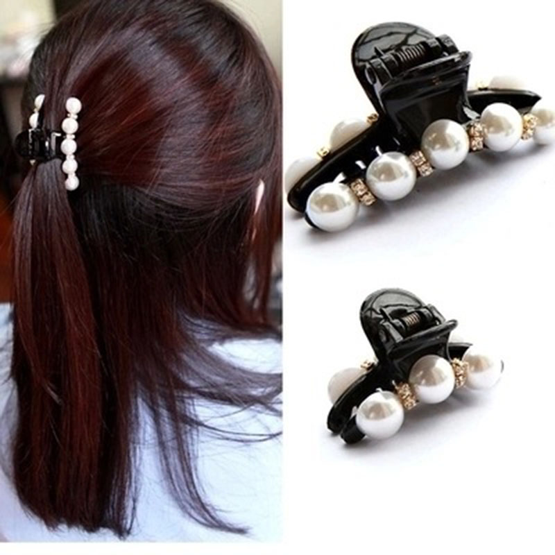 Wholesale Jewelry Korean Version Of The Pearl And Diamond Large Small Grasping Clip