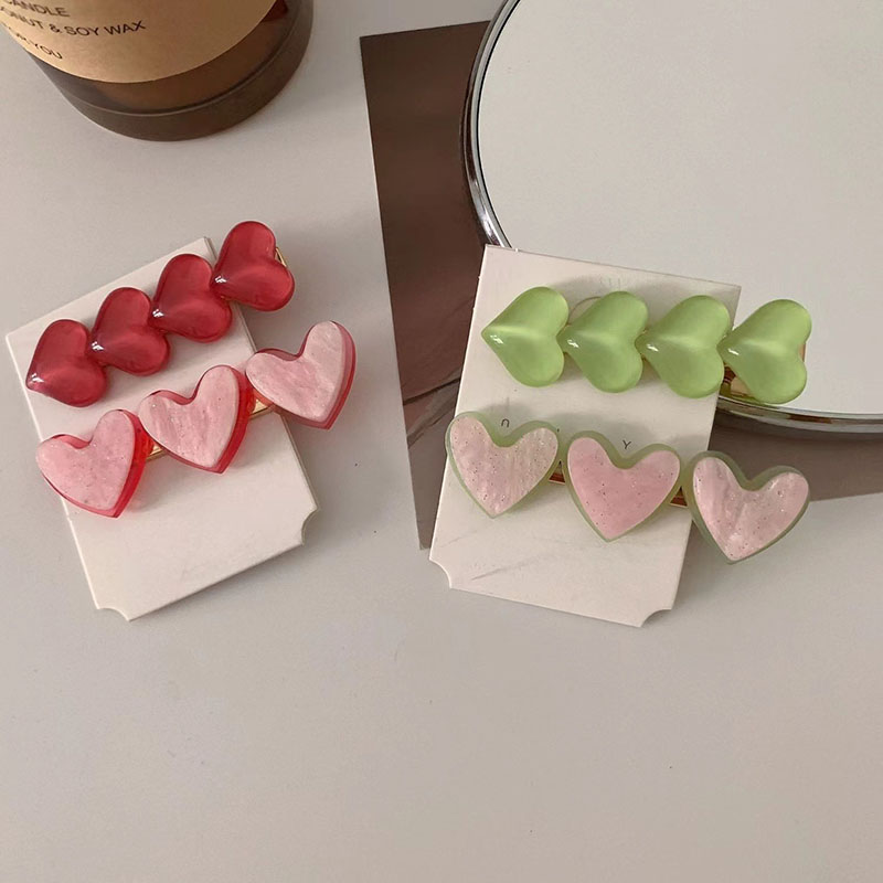 Wholesale Jewelry Japanese Gradient Pink Love Cute Hair Clip Set