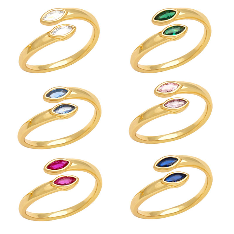 Open Fashion Color Zircon Simple Ring Manufacturers